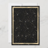 Chique zwarte gouden glinsterende glitterconfetti kaart (Achterkant)