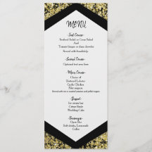 Chique Zwarte & Gouden Glittervlokken Glam Huwelij