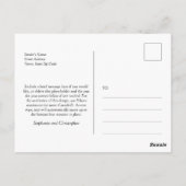 Chique Zwarte QR Code Krant Huwelijk Save the Date Briefkaart (Achterkant)