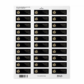 Chique Zwarte Retouradres Etiket (Full Sheet)