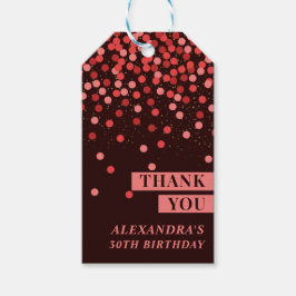 Chique Zwarte Rode Confetti Bedankjes Cadeautags Cadeaulabel