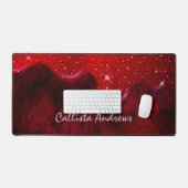 Chique zwarte rode druppels glitter marmer bureaumat (Keyboard & Muis)