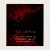 Chique zwarte rode druppels glitter marmer visitekaartje (Binnenkant ongevouwen)