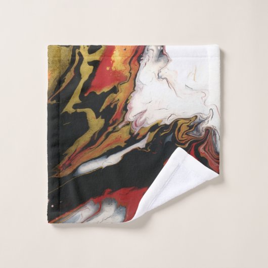 Chique zwarte rode gouden abstracte badhanddoeken bad handdoek (Wasdoekje)