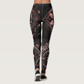 Chique zwarte roze en witte Mandala Leggings (Achterkant)