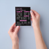 Chique Zwarte Roze Moderne Salon Diensten Prijs Me Flyer (Hand)