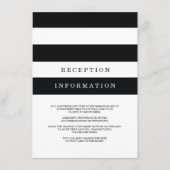 Chique zwarte strepen bruiloft invoegen Kaart (Voorkant)