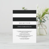 Chique zwarte strepen bruiloft invoegen Kaart (Staand voorkant)