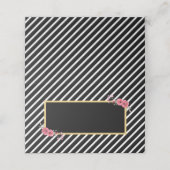 Chique zwarte strepen met Waterverf bloemen Plaatskaartje (Buitenkant ongevouwen)