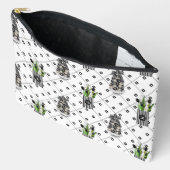 Chique Zwarte & Witte Bloem- en Grafische Make-upt Etui (Open)