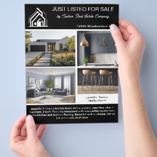Chique Zwarte Woningaanbieding 2-zijdige Moderne M Flyer