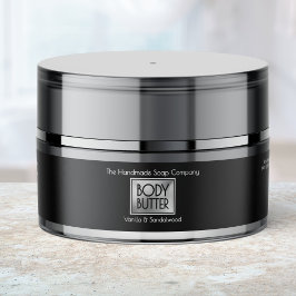 Chique zwarte & zilveren body butter pot label