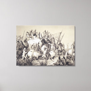 Chir Singh, Maharaja van de Sikhs met de koning Canvas Afdruk