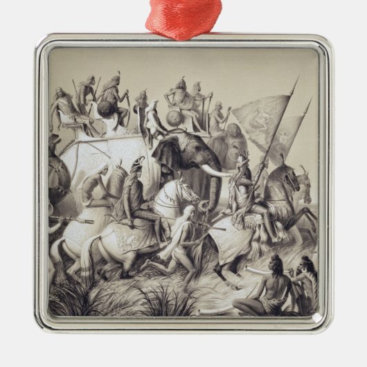 Chir Singh, Maharaja van de Sikhs met de koning Metalen Ornament (Voorkant)