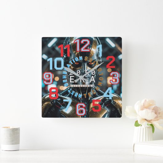 ChiRadioLLC™ AI Robot 2030 WALL Clock   Vierkante Klok (Huis)