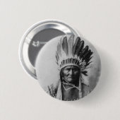 Chiricahua Apache Geronimo Goyathlay Goyahkla Ronde Button 5,7 Cm (Voorkant /achterkant)