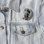 Chiricahua Apache Geronimo Goyathlay Goyahkla Ronde Button 5,7 Cm (In situ)