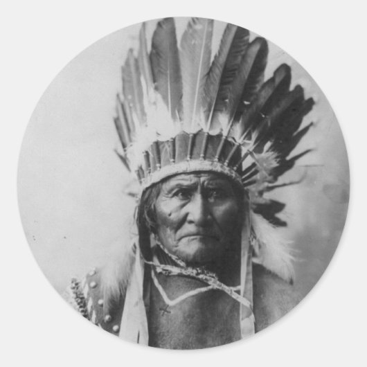 Chiricahua Apache Geronimo Goyathlay Goyahkla Ronde Sticker (Voorkant)