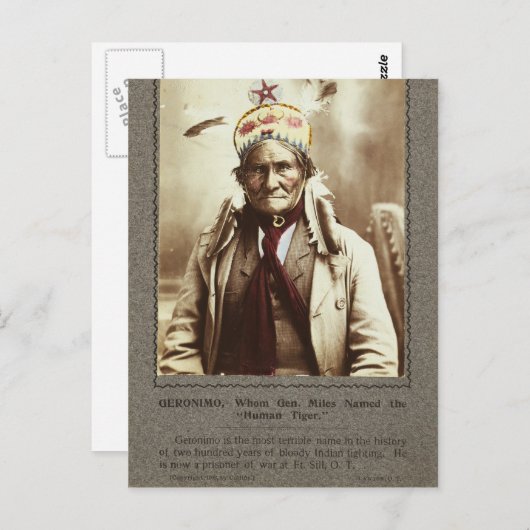 Chiricahua Apache Indian Leader Geronimo Portrait Briefkaart (Voorkant / Achterkant)