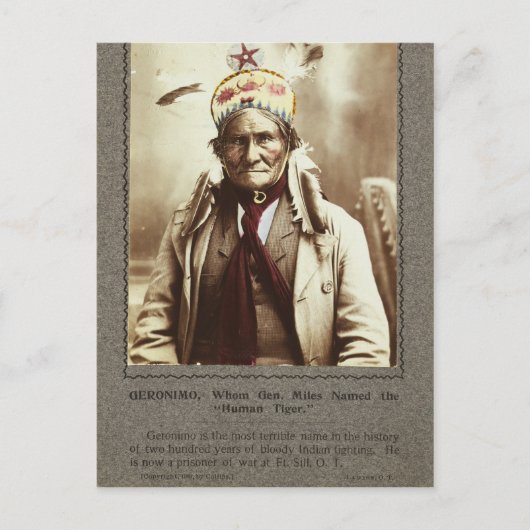 Chiricahua Apache Indian Leader Geronimo Portrait Briefkaart (Voorkant)