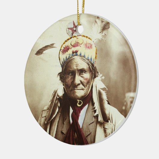 Chiricahua Apache Indian Leader Geronimo Portrait Keramisch Ornament (Links)