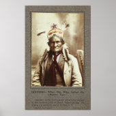 Chiricahua Apache Indian Leader Geronimo Portrait Poster (Voorkant)