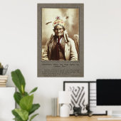 Chiricahua Apache Indian Leader Geronimo Portrait Poster (Thuiskantoor)