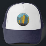 Chiricahua National Monument Hoodos Arizona Trucker Pet<br><div class="desc">Chiricahua-vectorkunstontwerp. Het monument werd opgericht om zijn uitgebreide hoes en balanceerstenen te beschermen.</div>
