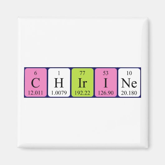 Chirine periodieke tabelnaam magneet (Voorkant)