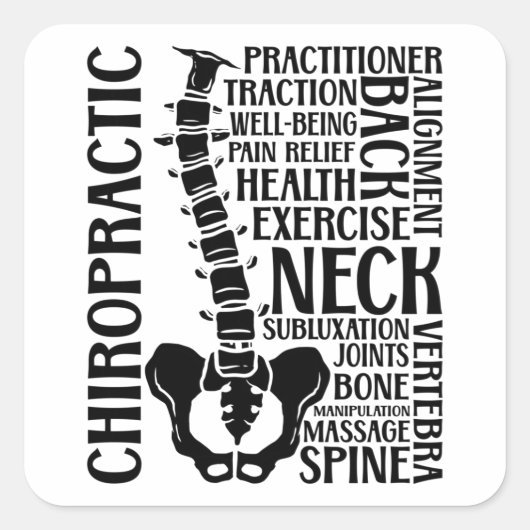 Chiro chiropractor vierkante sticker (Voorkant)