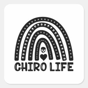Chiro Life Chiropractic Spine Chiropractice Vierkante Sticker