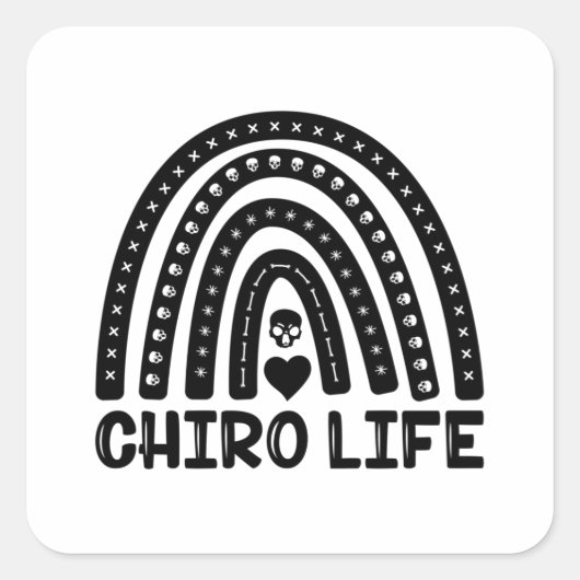 Chiro Life Chiropractic Spine Chiropractice Vierkante Sticker (Voorkant)