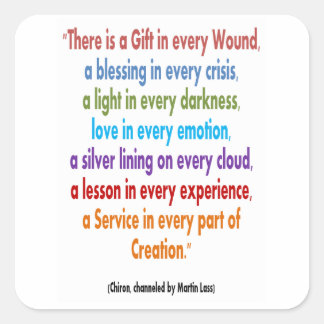 CHIRON Channel: Wijsheidswoorden BLIJF AAN JE BURE Vierkante Sticker