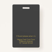 Chiropodist Podiatrist Pedicure Foot Care Business Badge (Achterkant)