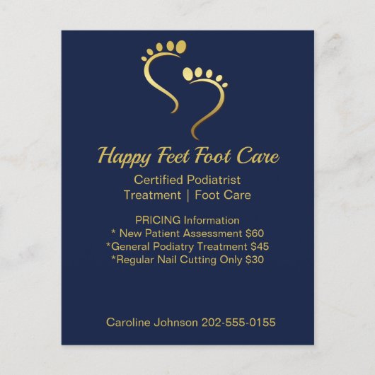 Chiropodist Podiatrist Pedicure Foot Care Business Flyer (Voorkant)