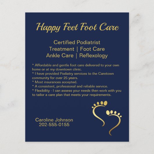 Chiropodist Podiatrist Promotion Blue Business Flyer (Voorkant)