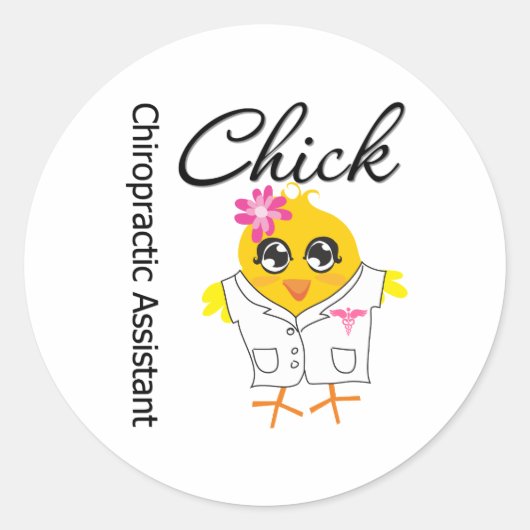 Chiropractic Assistant Chick Ronde Sticker (Voorkant)
