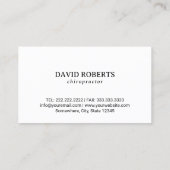 Chiropractic Black Spine Therapist Chiropractor Visitekaartje (Achterkant)