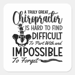 Chiropractic Chiro Spine echt geweldig Chiropracto Vierkante Sticker