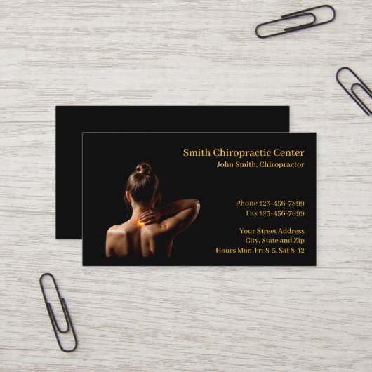 Chiropractic Chiropractic Clinic Business Card Visitekaartje (Voorkant / Achterkant in situ)