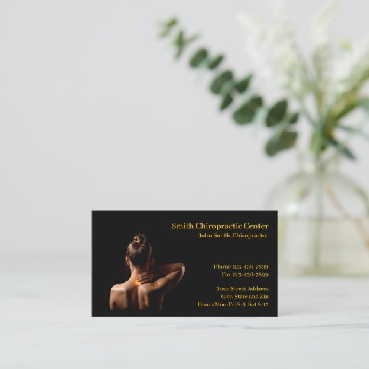 Chiropractic Chiropractic Clinic Business Card Visitekaartje (Staand voorkant)