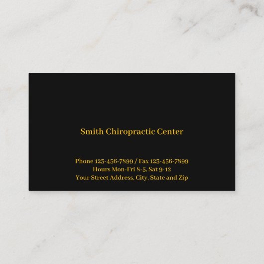 Chiropractic Chiropractic Clinic Business Card Visitekaartje (Achterkant)