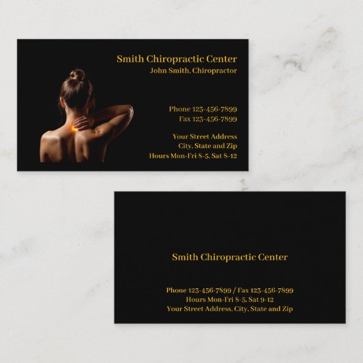 Chiropractic Chiropractic Clinic Business Card Visitekaartje (Voorkant / Achterkant)