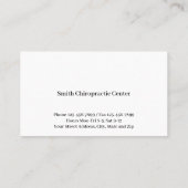 Chiropractic Chiropractic Clinic Business Card Visitekaartje (Achterkant)