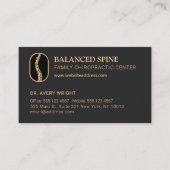 Chiropractic Chiropractor Appointment Black Visitekaartje (Voorkant)