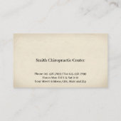 Chiropractic Chiropractor Clinic Business Card Visitekaartje (Achterkant)