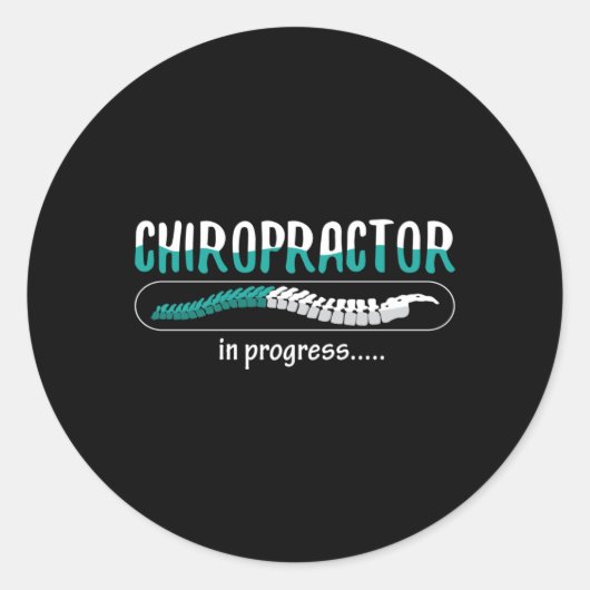 Chiropractic Chiropractor in Progress Chiro Spine Ronde Sticker (Voorkant)