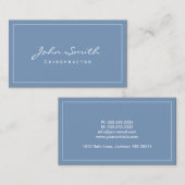 Chiropractic Elegant Dusty Blue Chiropractor Visitekaartje (Voorkant / Achterkant)