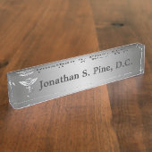 Chiropractic Emblem Desk Naambordje (Zijkant)