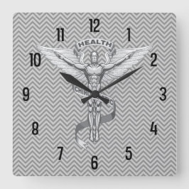 Chiropractic Emblem Logo Wall Clock Vierkante Klok